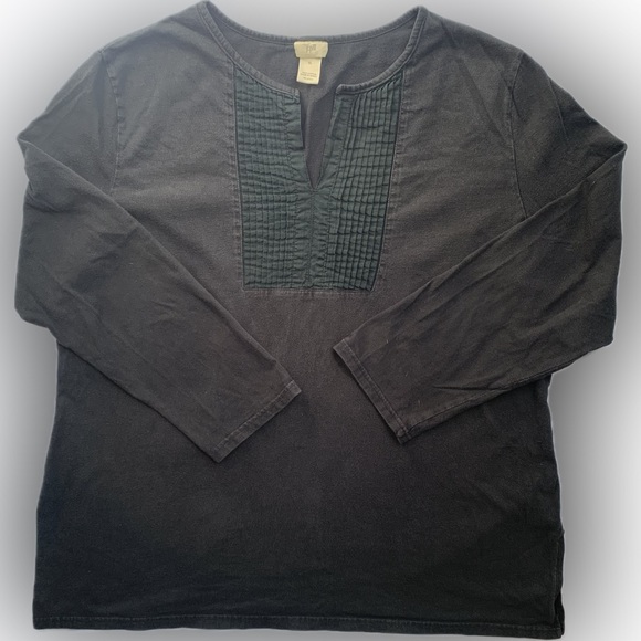 J. JILL tunic shirt pintuck V-Neck cotton, Ladies,  Size XL - Picture 8 of 9